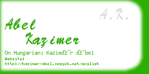 abel kazimer business card